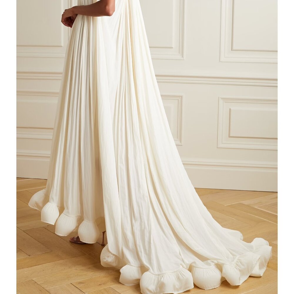 LANVIN Ruffled charmeuse gown (wedding, rehearsal dinner, engagement)